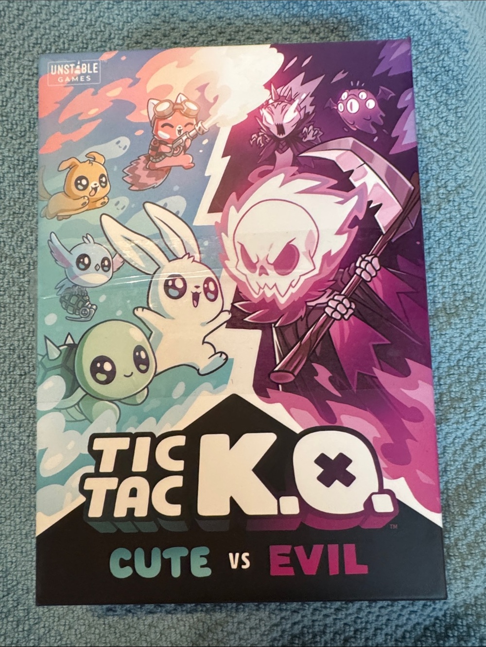 Tic Tac K.O. Cute vs Evil Board Game - Pink & Teal